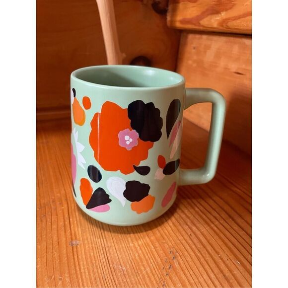 Starbucks Floral Ceramic Coffee Mug Cup 14 Oz Summer 2020 Collection Green - Picture 1 of 4